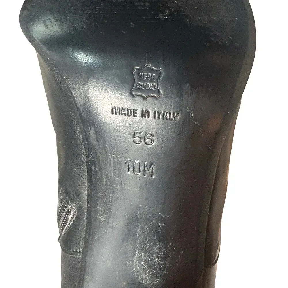Vintage Via Spiga Black Leather Corset Detail Ankle Boots 10M